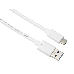 PremiumCord kábel USB-C - USB 3.0 A (USB 3.2 generation 2, 3A, 10Gbit/s) 2m biela