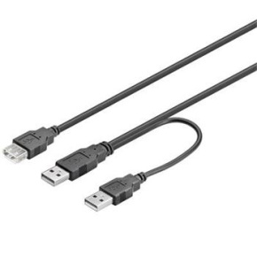 PremiumCord USB 2.0 napájací Y kábel A/M+A/M-A/F