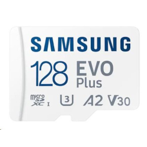 Samsung EVO Plus/micro SDXC/128GB/UHS-I U3 / Class 10/+ Adaptér/Bílá