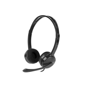 Slúchadlá Natec headphones with microphone CANARY, black