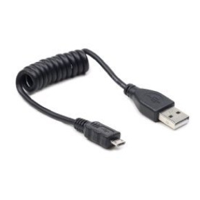 Kábel CABLEXPERT USB A Male/Micro B Male 2.0, 60cm, Black, kroucený