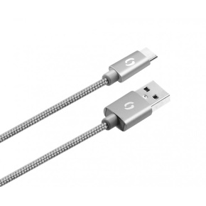 ALIGATOR PREMIUM Dátový kábel 2A, USB-C sivý