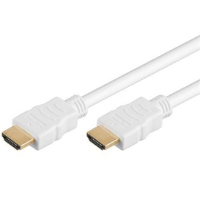 PremiumCord HDMI High Speed ??+ Ethernet kábel, biely, pozlátené konektory, 3m