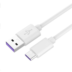 Kábel USB PREMIUMCORD 3.1 C/M - USB 2.0 A/M, super rýchle nabíjanie 5A, biela, 1m