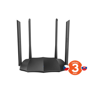 Tenda AC8 WiFi AC Gigabit Router 1200Mbps, 1x GWAN, 3x GLAN, 4x 6dBi antény, WISP, Uni.Repeater, APP