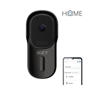 iGET HOME Doorbell DS1 Black - WiFi batériový videozvonček, FullHD, obojsmerný zvuk, CZ aplikácie