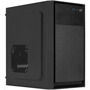 EUROCASE skříň MC X104 black, micro tower, 1x USB 3.0, 2x USB 2.0, 2x audio, bez zdroje