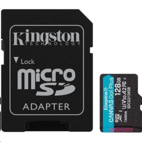 Kingston Canvas Go Plus A2/micro SDXC/128GB/170MBps/UHS-I U3 / Class 10/+ Adaptér