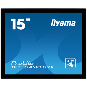 15'' iiyama TF1534MC-B7X: TN, XGA, capacitive, 10P, 370cd/m2, VGA, DP, HDMI, IP65, čierny