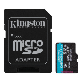 Kingston Canvas Go Plus A2/micro SDXC/512GB/UHS-I U3/Class 10/+ Adaptér