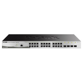 D-Link DGS-1210-28/ME 28-Port Gigabit Metro Ethernet Smart Switch, 24x GbE, 4x SFP, fanless