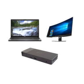 Notebook Dell Latitude 5500 + Docking station Dell WD19 USB-C K20A001 with 180W Adapter + Monitor Dell 34" UltraSharp P3418HW Curved Ultrawide - Repas