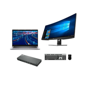 Notebook Dell Latitude 5320 (8GB) + Docking station Lenovo Thinkpad Universal Thunderbolt 4 Dock (40B0) + Monitor Dell 34" UltraSharp P3418HW Curved Ultrawide - Repas