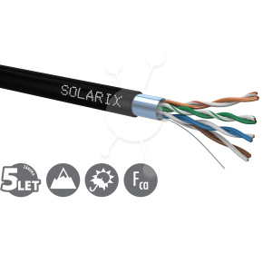 Inštalačný kábel Solarix CAT5E FTP PE Fca vonkajší 100m/box SXKD-5E-FTP-PE