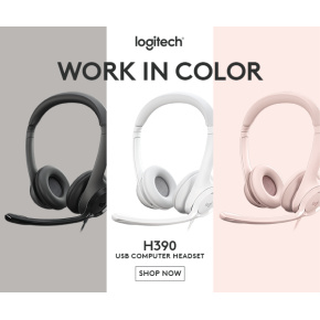 Logitech® H390 USB Headset - USB- ROSE