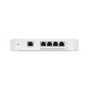 Ubiquiti UniFi Layer 2 switch with (4) 10GbE RJ45 ports and (1) GbE, 802.3at PoE+ RJ45 input