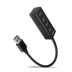 AXAGON HUE-M1A, 4x USB 3.2 Gen 1 MINI húb, kovový, kábel USB-A 20cm