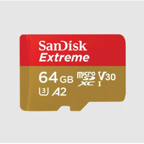 Karta SanDisk micro SDXC 64GB Extreme (170 MB/s Class 10, UHS-I U3 V30) + adaptér Karta SanDisk micro SDXC 64GB Extreme (170 MB/s Class 10, UHS-I U3 V30) + adaptér