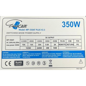 Zdroj Eurocase 350W-ATX, 12cm ventilátor, bulk Zdroj Eurocase 350W-ATX, 12cm ventilátor, bulk
