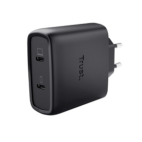 TRUST MAXO 65W 2P USB-C GAN CHARGER BLK