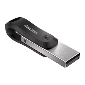 SanDisk iXpand Flash Drive Go/256GB/300MBps/USB 3.0/Lightning + USB-A/Čierna