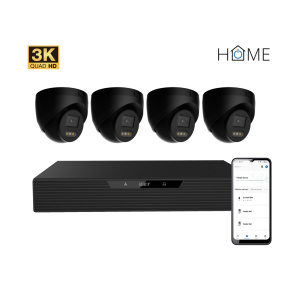 iGET HOME N85P4 - kamerový NVR PoE set 3K rozlíšenie, 8CH NVR + 4x kamera so zvukom, IR a LED