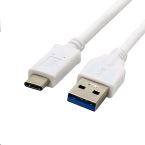 Kábel C-TECH USB 3.0 AM na Type-C kábel (AM/CM), 1m, biely