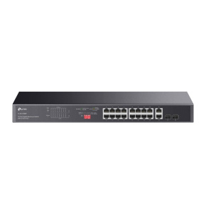 TP-LINK "18-Port Gigabit Rackmount Switch with 16-Port PoE+PORT: 16× Gigabit PoE+ Ports, 2× Gigabit Non-PoE Ports, 2×