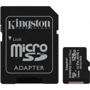 Kingston 128GB microSDXC Canvas Select Plus 100R A1 C10 Card + adaptér