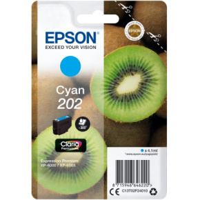 EPSON ink Cyan 202 Premium - singlepack, 4,1ml, 300s, štandard