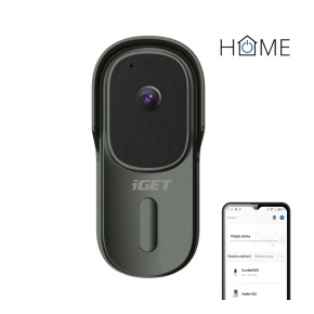 iGET HOME Doorbell DS1 Anthracite - WiFi batériový videozvonček, FullHD, obojsmerný zvuk, CZ aplikácie