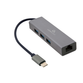 Gembird USB-C GBit adaptér + 3x USB 3.1