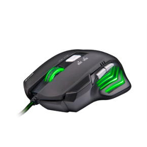 Herná myš C-TECH Akantha (GM-01G), casual gaming, herná, zelené podsvietenie, 2400DPI, USB