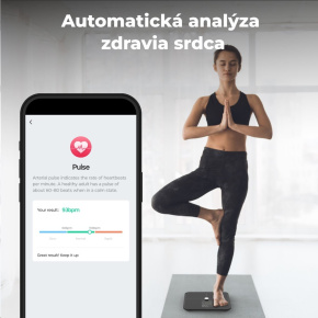 AENO Smart osobná váha ABS0002S, do 180kg, BMI, Srdcový tep, 15 indexov, BTTH, Aplikácia, Spec. sklo, farebný Displej