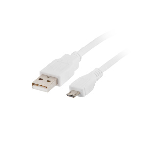 LANBERG Kábel USB 2.0 AM/Micro, 1m, biely