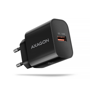 AXAGON ACU-QC18, nabíjačka do siete 18W, 1x port USB-A, QC3.0/AFC/Apple, čierna