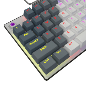 Lorgar Azar 514 TKL, kompaktná mechanická herná klávesnica, US layout, biela
