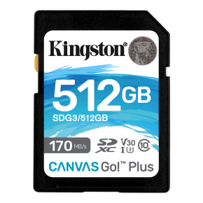 Kingston Canvas Go Plus/SDXC/512GB/170MBps/UHS-I U3/Class 10