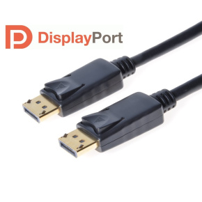 PremiumCord DisplayPort 1.2 prípojný kábel M/M, pozlátené konektory, 3m