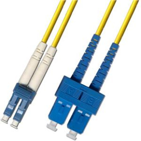 Optický patchkábel duplexný, LC/UPC-SC/UPC 9/125um SM, 30m, OS2