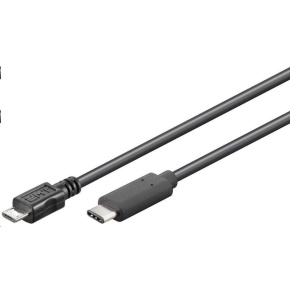 Kábel USB PREMIUMCORD 3.1 konektor C/male - USB 2.0 Micro-B/male, čierna, 0,6 m