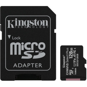 Kingston Canvas Select Plus A1/micro SDXC/128GB/UHS-I U1/Class 10/+ Adaptér