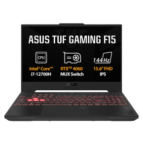 ASUS TUF Gaming F15 FX507ZV4-LP037, i7-12700H, 15.6˝ 1920x1080 FHD, RTX 4060/8GB, 16GB, SSD 512GB, FDOS