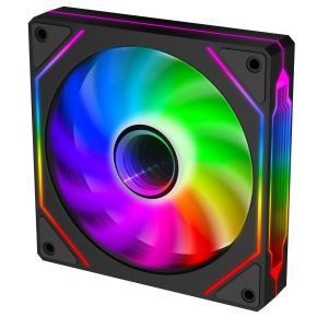 EVOLVEO 120UX-S, ventilátor, 120mm, 4pin molex, ARGB, slave, čierny