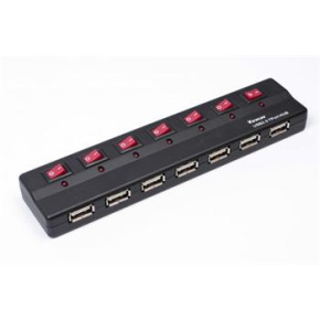 PremiumCord USB 2.0 HUB 7-portový s ext. napájaním a vypínačmi portov