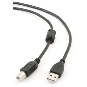 Kábel USB GEMBIRD 2.0 A-B kábel 1,8 m Premium (čierny, feritový, pozlátené kontakty)