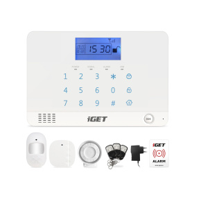 iGET SECURITY M3B - bezdrôtový GSM alarm CZ, zasiela SMS/telefonuje,záložná batéria 8 hod,aplikácia CZ