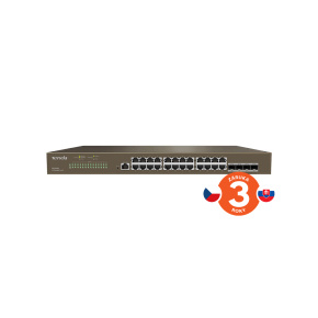 Tenda TEG3328F Gigabit L2 Managed Switch, 24x RJ45 1Gb/s, 4x SFP, STP, RSTP, MSTP, IGMP, VLAN, Rack