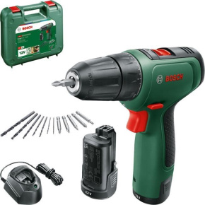 BOSCH EasyDrill 1200 akumulátorový vrtací šroubovák, 30 Nm, 10mm rychloupínací sklíčidlo, 2x akumulátor PBA 12V 1.5Ah