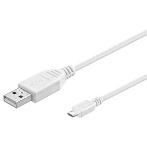 PremiumCord Kábel micro USB 2.0, A-B 5m, biela